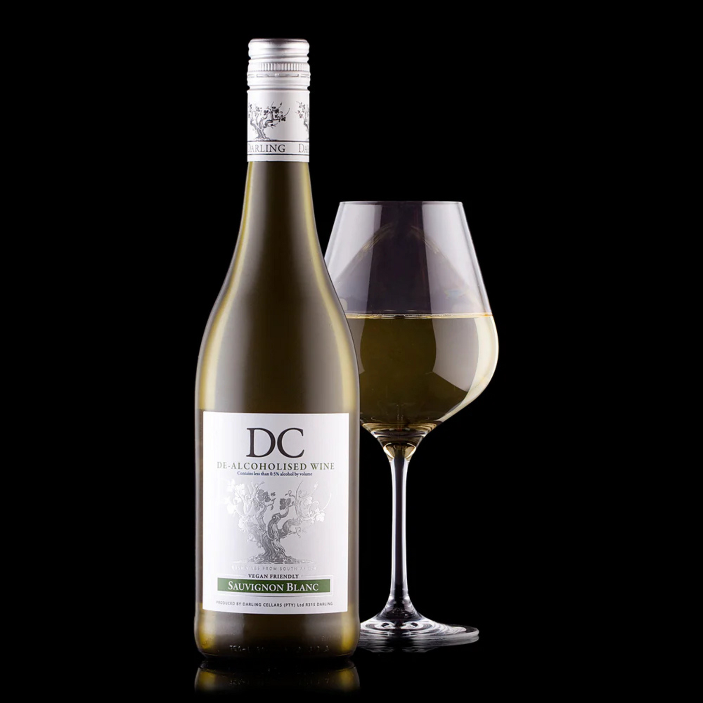 Darling Cellars - Sauvignon Blanc -Alcohol Free with glass