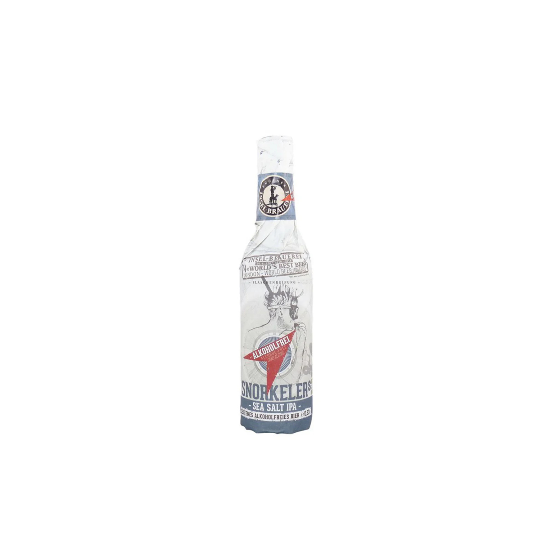 Bottle of Smokelers Sea Salt IPA on a white background