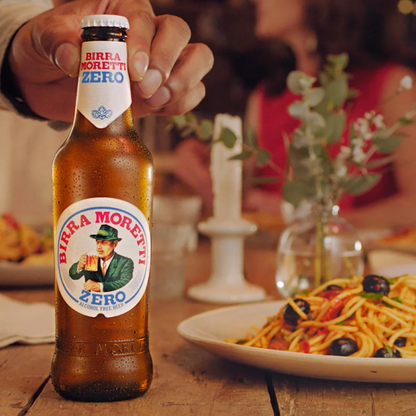 Birra Moretti Zero with Pasta