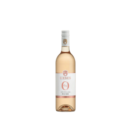 Bottle of Giesen New Zealand Rose 0.0% wine on a white background