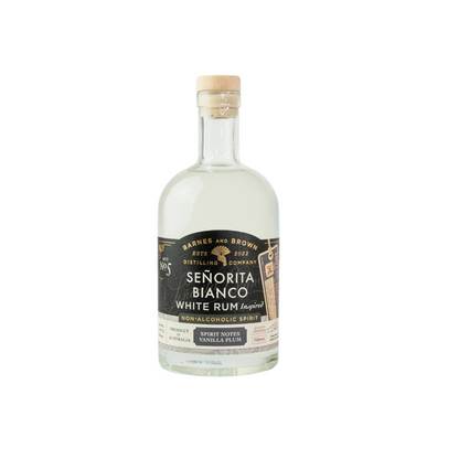 Bottle of Senorita Bianco White Rum on a white background