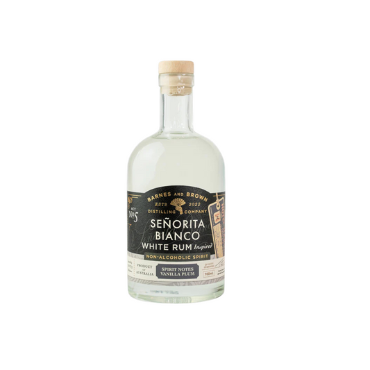 Bottle of Senorita Bianco White Rum on a white background