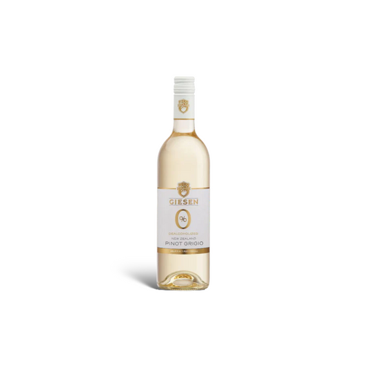 Giesen 0.0% Pinot Grigio Wine bottle on a white background