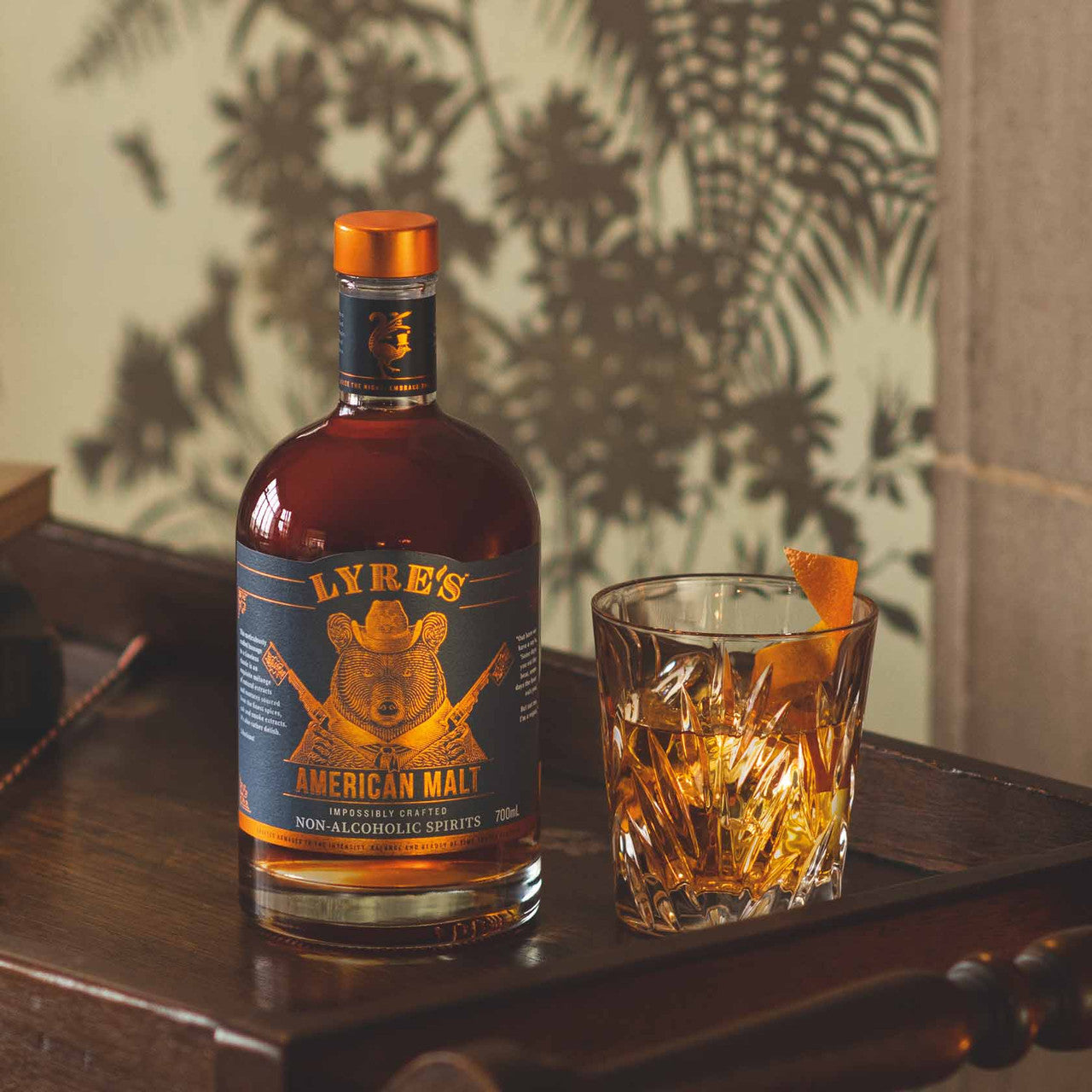 Lyre's Non-Alcoholic American Malt Bourbon Spirit Poured