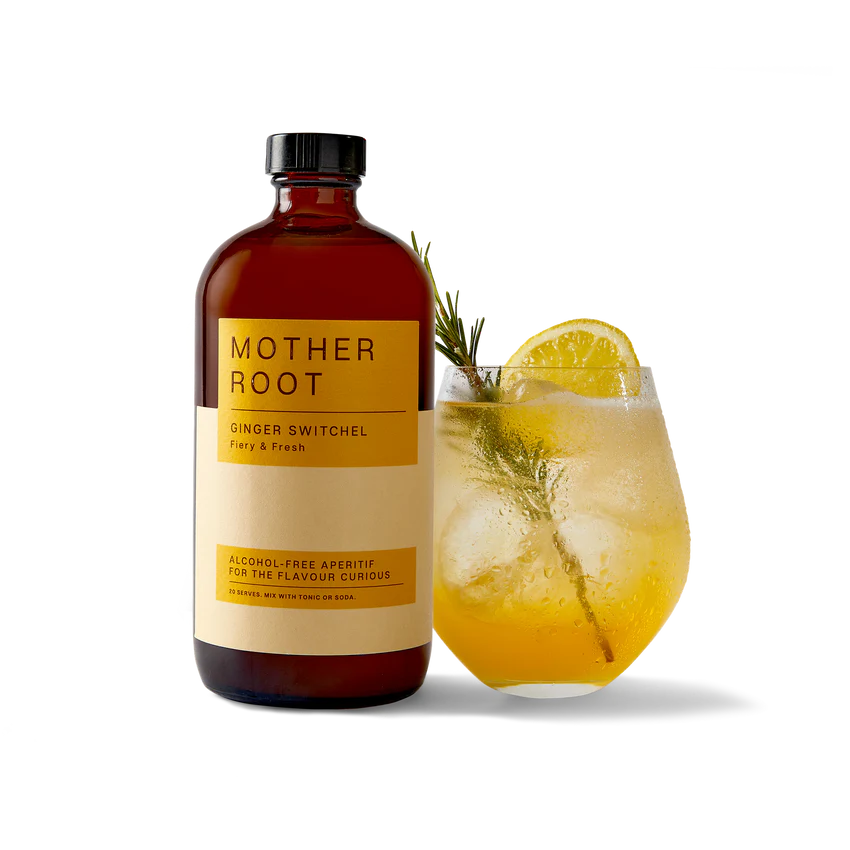 Mother Root Ginger Switchel Non-Alcoholic Aperitif Poured