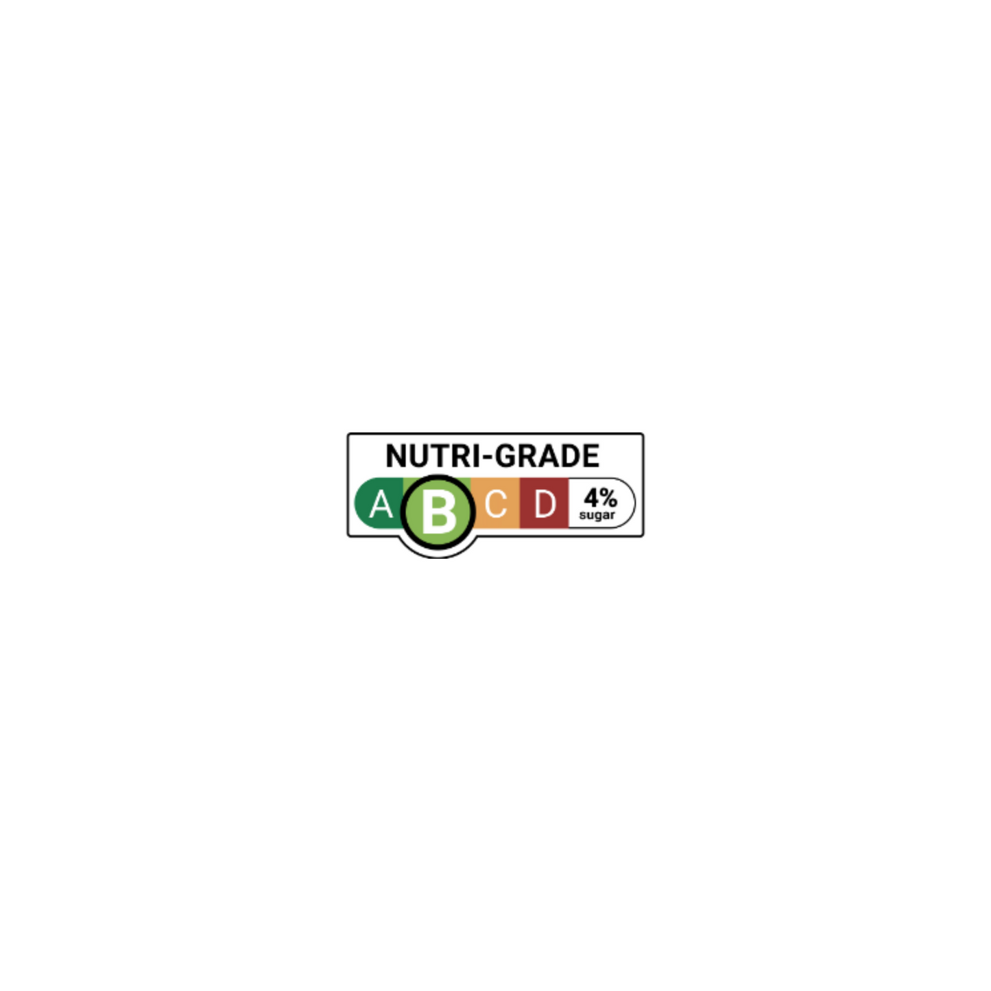 Nutri-Grade label with color bar on a white background