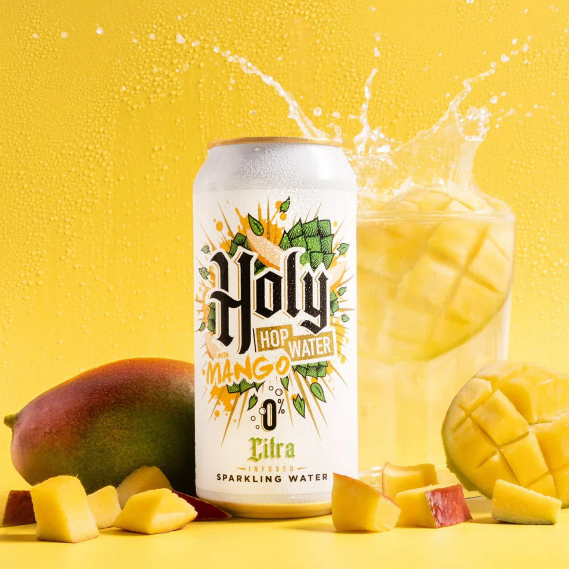 Northern Monk - Holy Hop Water - Mango & Citra with glass